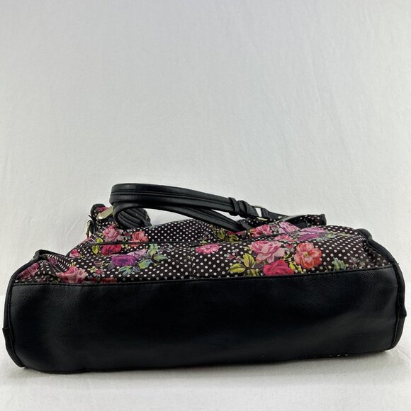 Betsy Johnson polka dot floral rose print shoulder bag purse - Picture 6 of 11